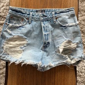Abercrombie ripped denim shorts